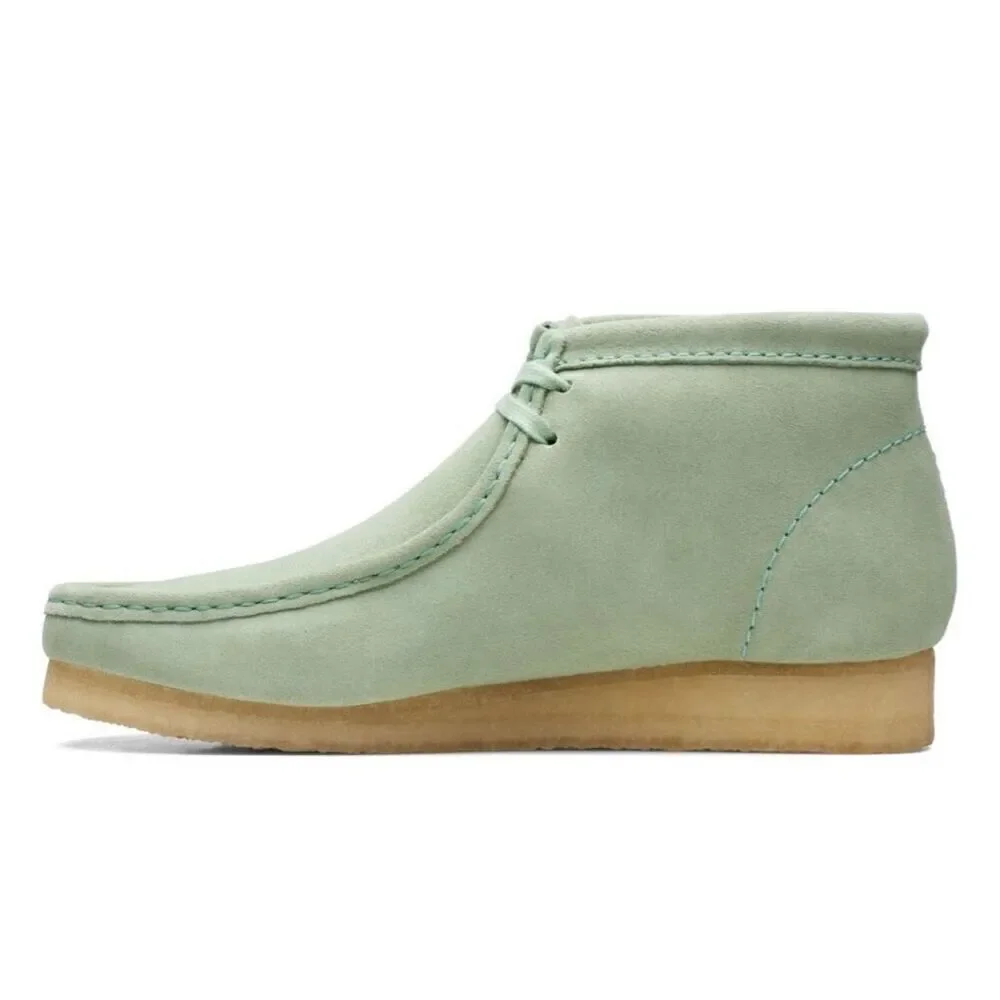 Clark Originals Men’s Wallabee Mint Green Suede Leather Lace Up Square Toe Ankl